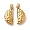 Ion Plating(IP) 304 Stainless Steel Charms, Textured, Half Round Charm, Golden, 10.5x4x3mm, Hole: 1.6mm