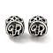 304 Stainless Steel Beads Rhinestone Settings, Large Hole Beads, Round, Letter R, 9.5x8.5x9.5mm, Hole: 4mm, Fit for 0.8mm Rhinestone.