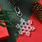 Electroplate Glass Snowflake  Pendant Decoration, with Alloy Swivel Clasps, Platinum, 91mm