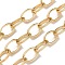 Oxidation Aluminum Textured Oval Link Chains, Unwelded, with Spool, Golden, 16x10.5x1.5mm, about 82.02 Feet(25m)/Roll