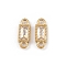 304 Stainless Steel Pave Clear Cubic Zirconia Rectangle Links Connector Charms, Real 14K Gold Plated, 9.5x3.5x2mm, Hole: 1.2mm