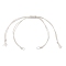 Polyester Cord Braided Bracelet Making, with 304 Stainless Steel Open Jump Rings, for Connector Charms, Stainless Steel Color, White, 5-3/4 inch(14.7cm)