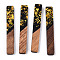 Opaque Resin & Walnut Wood Big Pendants, Rectangle Charms with Paillettes, Black, 51.5x7.5x3mm, Hole: 1.8mm