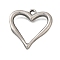 304 Stainless Steel Pendants, Heart Charm, Anti-Tarnish, Stainless Steel Color, 23.5x23.5x3mm, Hole: 1.8mm