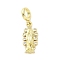 Brass Micro Pave Cubic Zirconia European Dangle Charms, Virgin Mary, Large Hole Pendants, Cadmium Free & Lead Free, Real 16K Gold Plated, 26.5mm, Hole: 4.2mm
