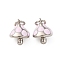 Brass Enamel Charms, Mushroom, Cadmium Free & Nickel Free & Lead Free, Real Platinum Plated, 12x10x8.5mm, Hole: 3mm