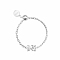 Geometric Shape 925 Sterling Silver Adjustable Chain Finger Rings, with Cubic Zirconia, Oval, Silver