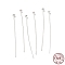 925 Sterling Silver Flat Head Pins, Silver, 21 Gauge, 25x0.7mm, Head: 2mm