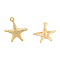 Brass Stud Earring Findings, with Horizontal Loops, Starfish, Nickel Free, Golden, 19x15mm, Hole: 1.2mm, Pin: 0.8mm