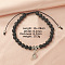 Magnetic Heart Charm Bracelet, Natural Black Stone Braided Adjustable Bracelet