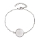 304 Stainless Steel Round Cabochon Setting Bracelets, Satellite Chain Bracelets Making, Stainless Steel Color, 18.9x0.2cm, Tray: 16mm