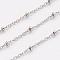 Tarnish Resistant 304 Stainless Steel Cable Chains, Satellite Chains, Soldered, with Spool, Rondelle Beads, Stainless Steel Color, 2.5x2x0.5mm, about 32.81 Feet(10m)/Roll