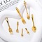 Alloy Pendants, Fork & Spoon, Golden, 19~57.5x5~12.5x3~5mm, Hole: 1~4mm