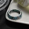 Original Design 925 Sterling Silver Finger Rings, with Natural Amazonite,  Real Platinum Plated, 5.5mm, Inner Diameter: 18mm