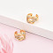 Brass Micro Pave Clear Cubic Zirconia Cuff Earrings, Bowknot, Real 18K Gold Plated, 16x15.3x11mm