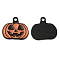 Halloween Alloy Enamel Pendants, Long-Lasting Plated, Cadmium Free & Nickel Free & Lead Free, Electrophoresis Black, Pumpkin, 19x20x1.4mm, Hole: 2mm