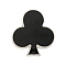 Poker Black Alloy Brooches, Enamel Pins for Clothes Backpack, Club, Black, 21x19x2mm