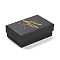 Rectangle Hot Stamping Cardboard Jewelry Packaging Boxes, with Sponge Inside, for Rings, Small Watches, Necklaces, Earrings, Bracelet, Black, 8.1x5.2x2.8cm