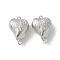 Brass Heart Box Clasps, Cadmium Free & Nickel Free & Lead Free, for DIY Jewelry Making, Platinum, 15.5x11x6.5mm, Hole: 1.2mm and 0.8mm