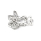 Brass Interlocking Clasps, Cadmium Free & Nickel Free & Lead Free, Flower, Platinum, 25mm