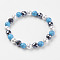Synthetic Hematite Beads Stretch Bracelets, with Synthetic Turquoise and Shell Beads, 2-1/4 inch(57mm)