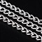 Iron Twisted Chains Curb Chains, Unwelded, Silver Color Plated, 5.5x3.5x1mm, about 164.04 Feet(50m)/roll