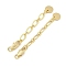Brass Chain Extender, End Chains, Flat Round, Cadmium Free & Nickel Free & Lead Free, Real 18K Gold Plated, 57mm
