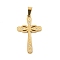 304 Stainless Steel Pendants, with Rhinestone, Ion Plating(IP), Cross, Golden, 32.5x20x2mm, Hole: 6x3mm