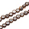 Handmade Evil Eye Lampwork Flat Round Bead Strands, Camel, 12x5mm, Hole: 1mm, about 33pcs/strand, 14.76 inch