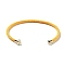 Stainless Steel Cuff Bangle Making, with Golden Tone Brass Finding, for Half Drilled Beads, Gold, Inner Diameter: 1-3/4x2-3/8 inch(4.6x6cm), Pin: 1mm