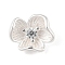 925 Sterling Silver Micro Pave Clear Cubic Zirconia Flower Charms, with 925 Stamp, Silver, 6x7x4mm, Hole: 0.5mm
