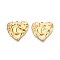 304 Stainless Steel Textured Heart with Moon Pendants, Ion Plating(IP), Real 18K Gold Plated, 26x26x2mm, Hole: 1.6~1.8mm