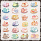 50Pcs Snail PVC Waterproof Self-Adhesive Stickers, Cartoon Animals Stickers, for Party Decorative Presents, Mixed Color, 40~60mm