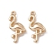 Alloy Pendants, Crane Charm, Golden, 24.5x13x4mm, Hole: 1.8mm