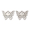 Non-Tarnish 201 Stainless Steel Pendants, Hollow, Butterfly Charm, Stainless Steel Color, 12x15.5x1mm, Hole: 1.2mm