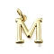 Brass Pendants, With Jump Ring, Long-Lasting Plated, Lead Free & Cadmium Free, Rack Plating, Real 18K Gold Plated, Letter M, 11.5x10.5x2mm, Hole: 3mm