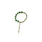 Natural Green Aventurine Round Beaded Bracelet, Golden, 7-1/8~9-1/8 inch(18~23cm)