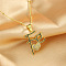 Brass Micro Pave Clear Cubic Zirconia Enamel Fe Heart Pendant Necklaces, Golden, Black, 15.75 inch(40cm)