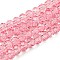 Transparent Baking Paint Glass Beads Strands, Faceted, Rondelle, Light Coral, 6x5mm, Hole: 1.2mm, about 80~85pcs/strand, 38~40cm