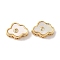 Brass Pave Clear Cubic Zirconia Multi-Strand Links, with Shell, Nickel Free, Golden, Cloud, 8.5x12.5x4.5mm, Hole: 1.2mm