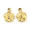 Ion Plating(IP) 304 Stainless Steel Charms, Flower Charm, Real 14K Gold Plated, 7x5x2.5mm, Hole: 1mm