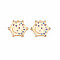 Brass Micro Pave Cubic Zirconia Pendants, Nickel Free, Real 18K Gold Plated, Hexagon with Moon & Star, Cornflower Blue, 18x20x2.5mm, Hole: 1mm
