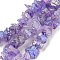 Electroplated Natural Quartz Beads Strands, Nuggets, Medium Purple, 3~8x9~16x9~16mm, Hole: 0.6mm, about 71~72pcs/strand, 14.17''(36cm)