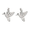 Brass Micro Pave Clear Cubic Zirconia Pendants, Cadmium Free & Lead Free, Bird, Platinum, 21x21x3.5mm, Hole: 5x2.5mm