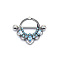 316 Surgical Stainless Steel & Zinc Alloy & Glass Rhinestone Nipple Rings, Flower, Stainless Steel Color, 27mm