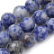 Natural Brazil Blue Spot Jasper Beads Strands, Round, 10mm, Hole: 1mm, about 40pcs/strand, 15.7 inch