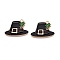 Thanksgiving Day Theme Alloy Enamel Pendants, Lead Free & Cadmium Free, Golden, Hat, 22.5x29.5x3mm, Hole: 2mm