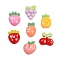 Fruit Theme Opaque Resin Cabochons, Mixed Shapes, Mixed Color, 18~20.5x14~20x7.5mm