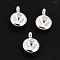 201 Stainless Steel Pendant Rhinestone Settings, For Pointed Back Rivoli Rhinestone, Flat Round, Silver, Fit for 4mm  Rhinestone, 9.5x6.5x3.5mm, Hole: 2mm