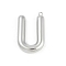 304 Stainless Steel Pendants, Letter Charm, Letter U, 38x24x6.5mm, hole: 2.1mm